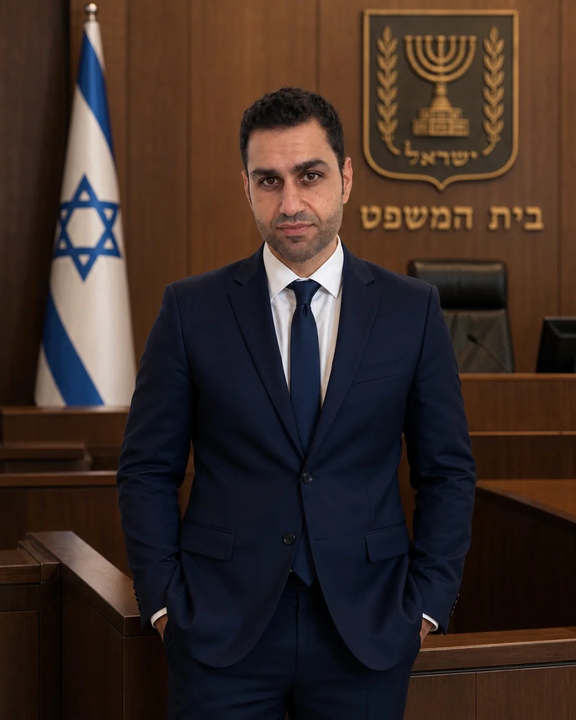 תמונת תדמית של עו״ד אליאס סיילס באולם משפט
